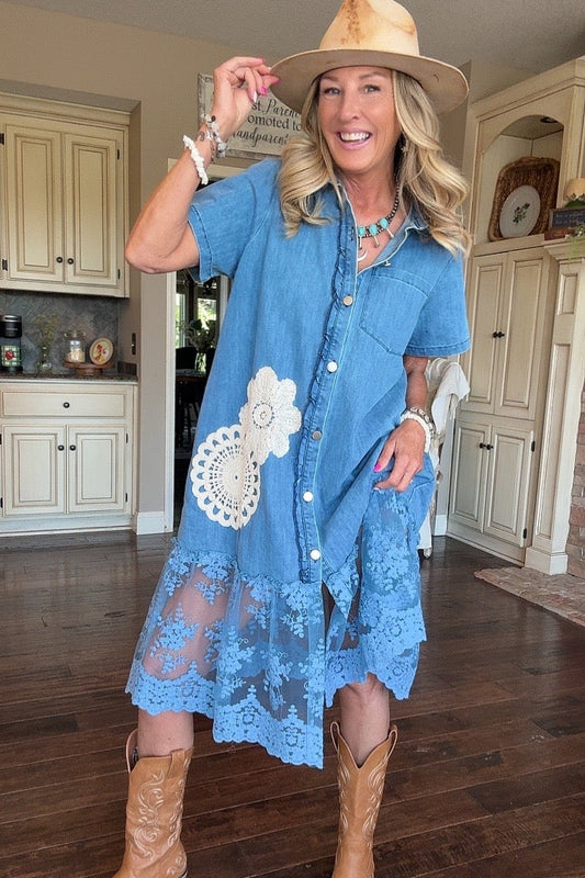 Summer Nights Denim Shirt Dress