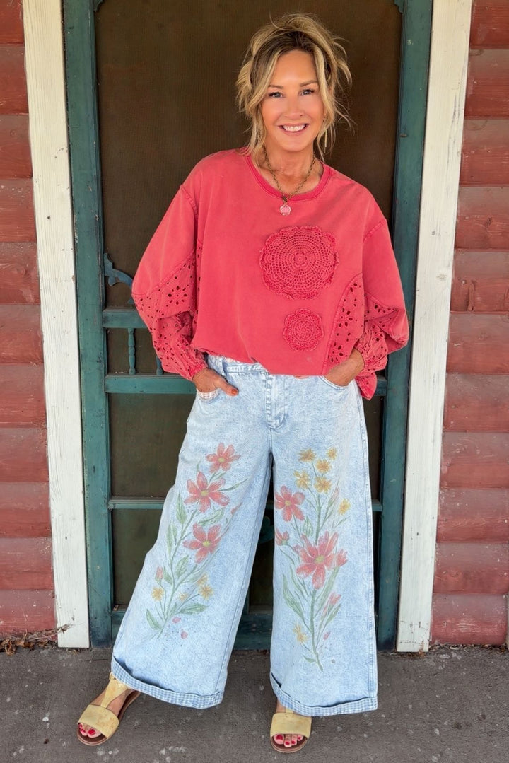 Vintage Eyelet Cherry Blouse