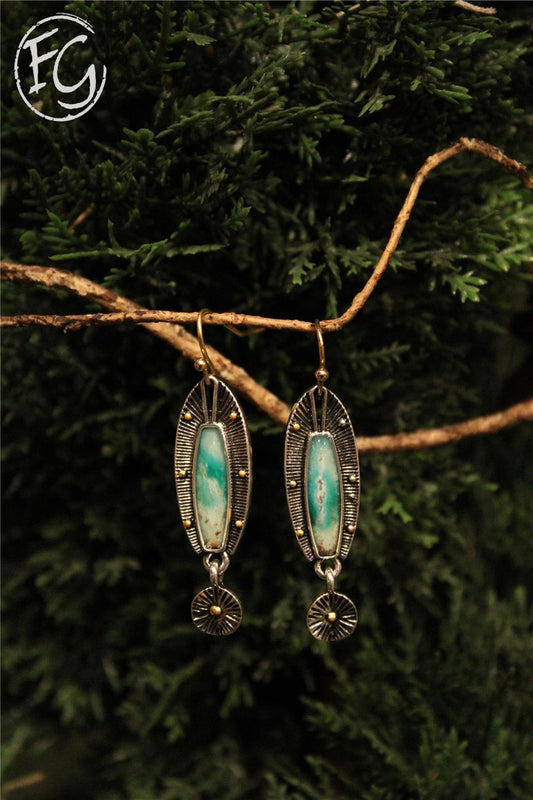 dangle earrings, farm girls fancy frills