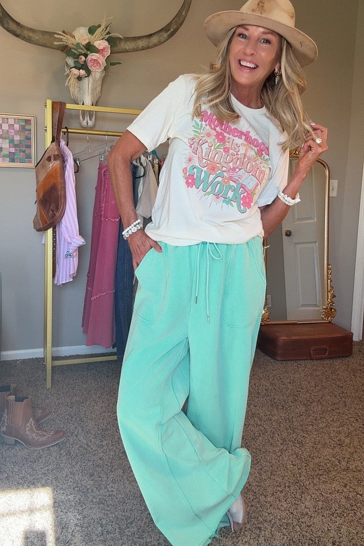 Dreamy Drape Mint Pants