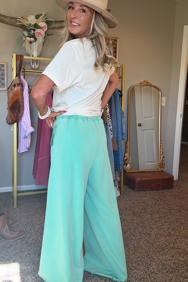 Dreamy Drape Mint Pants
