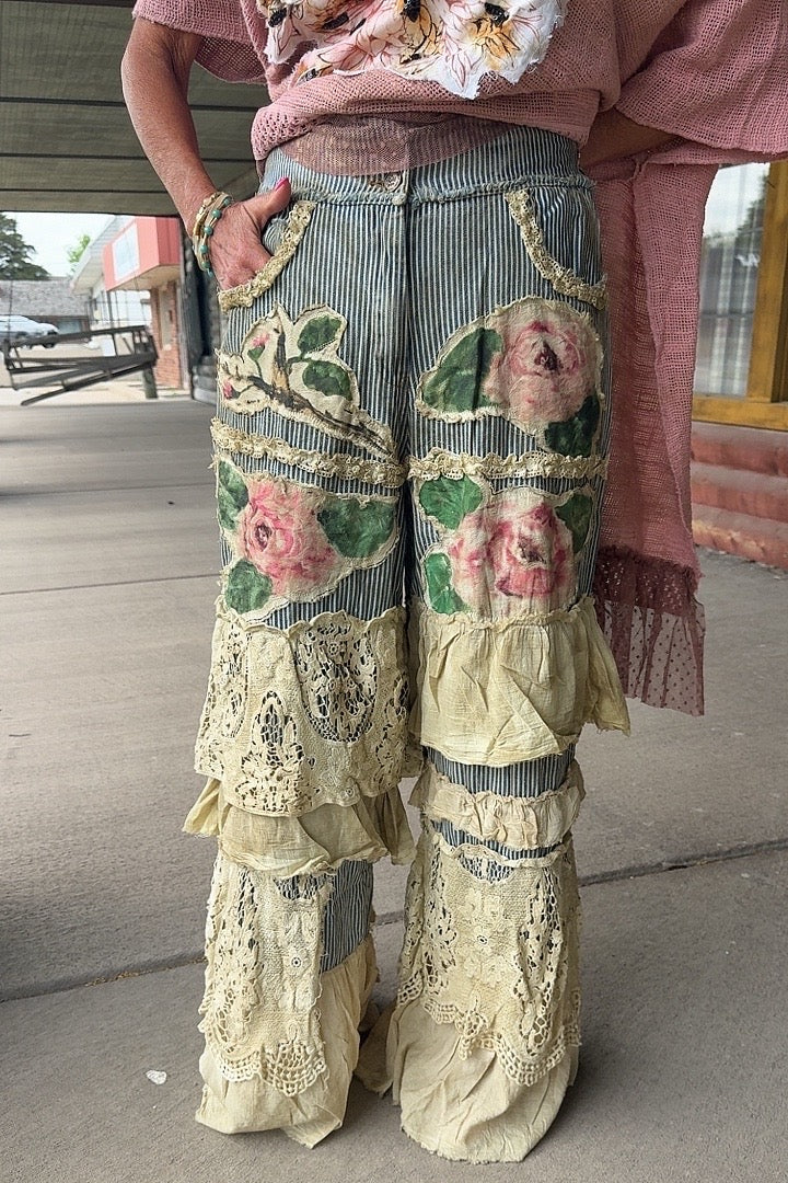 Cottage Rose Ruffle Pants