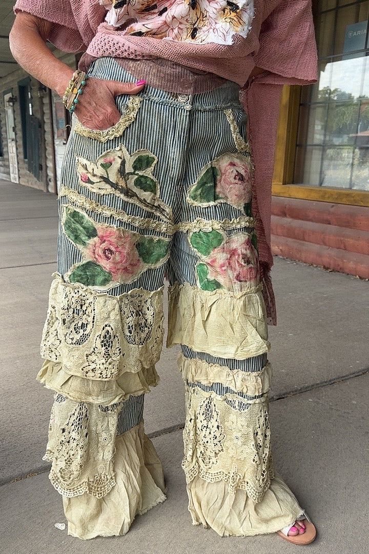 Cottage Rose Ruffle Pants