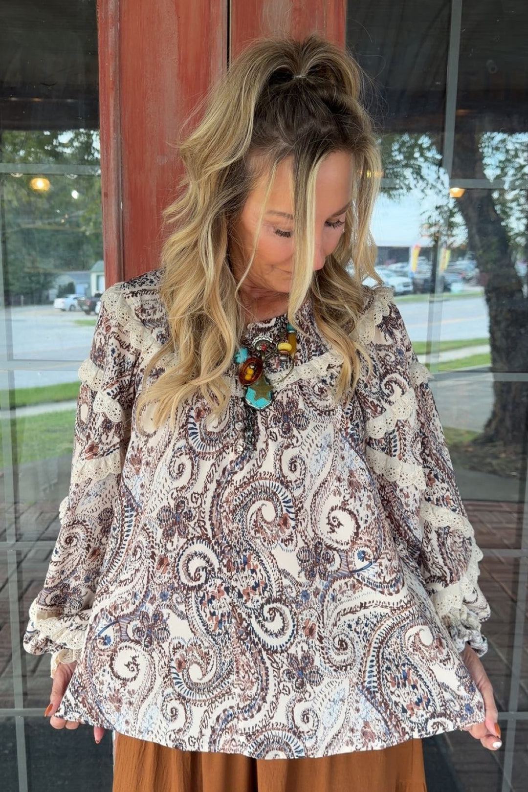 Celestial Swirl Lace Blouse
