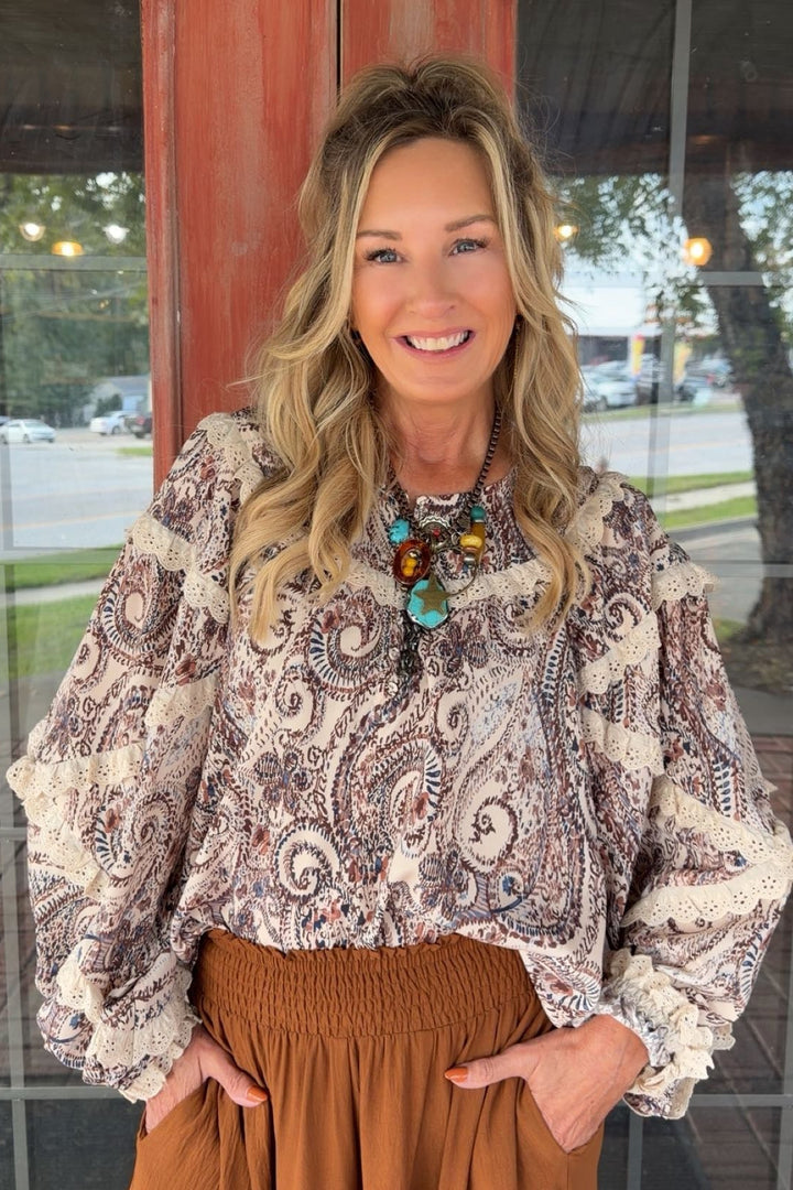 Celestial Swirl Lace Blouse