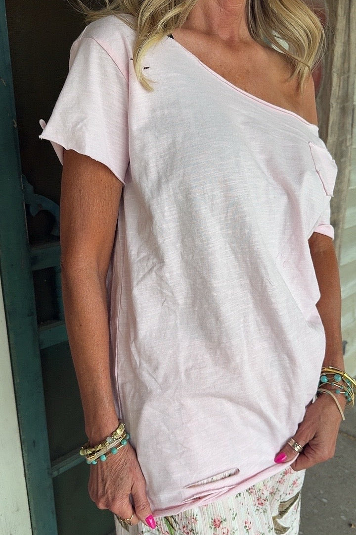 Soft Peony Cotton Top