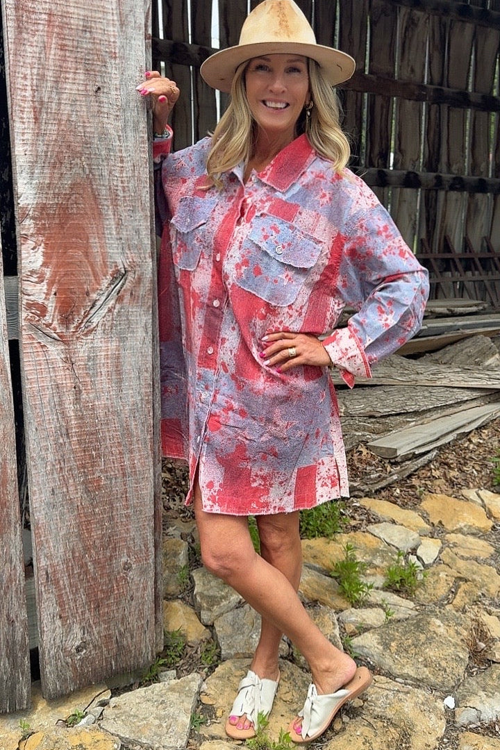 Firecracker Flare Shirt Dress