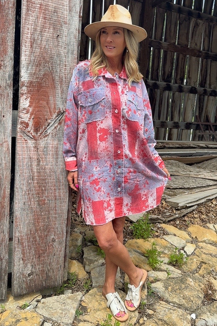 Firecracker Flare Shirt Dress