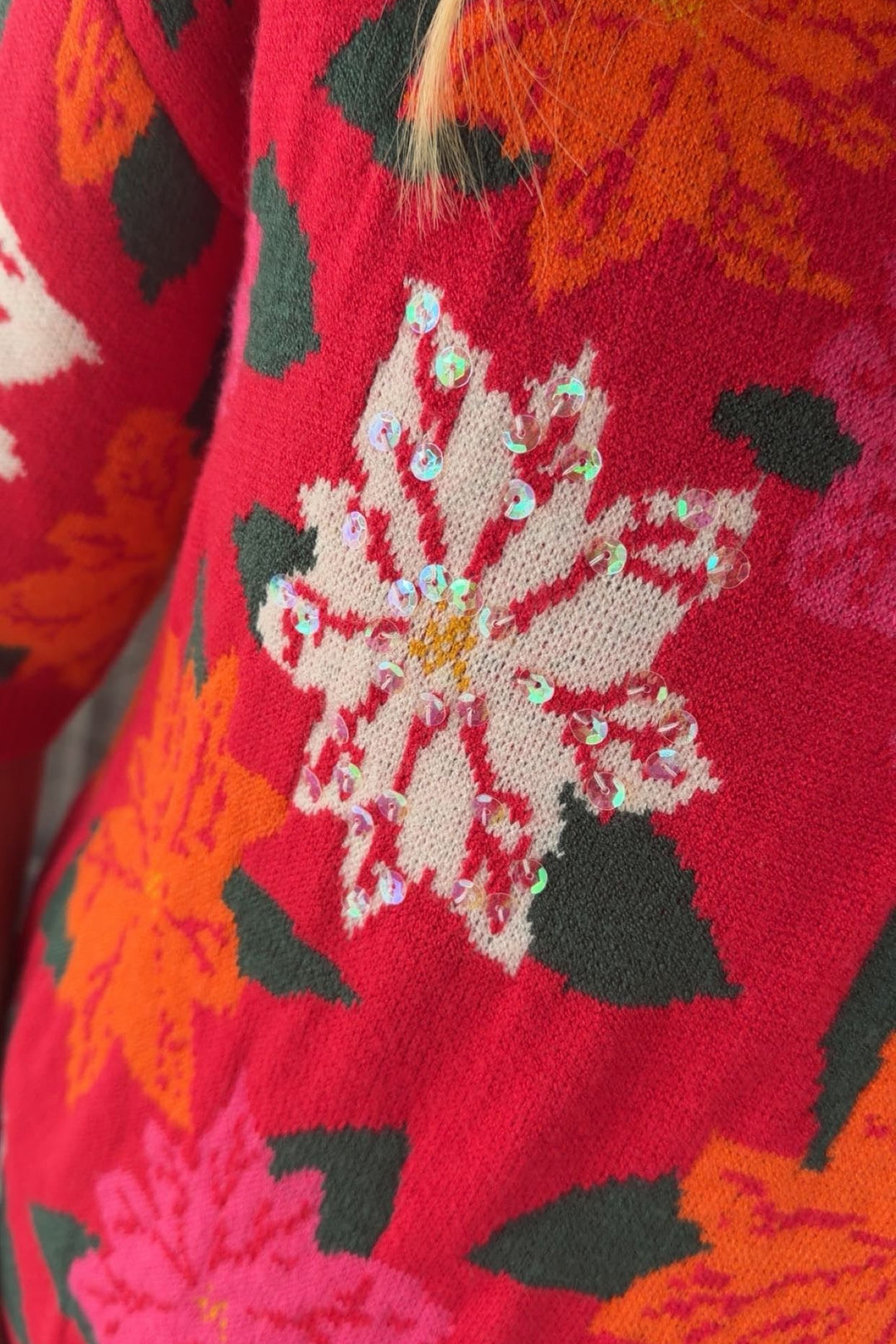Festive Bloom Woven Top