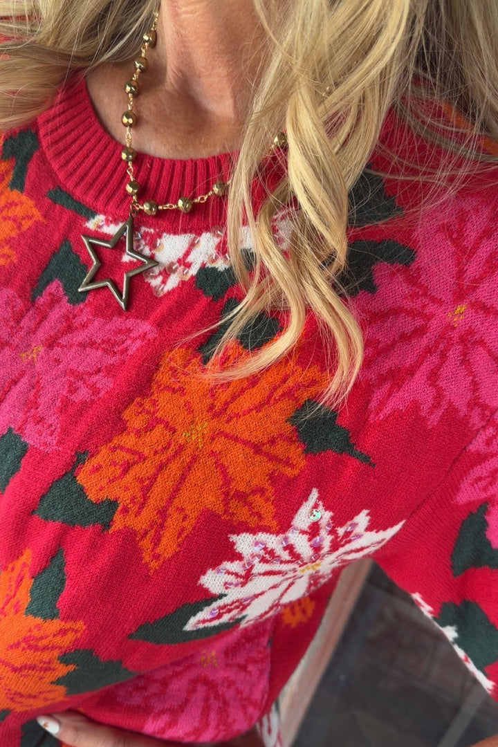 Festive Bloom Woven Top
