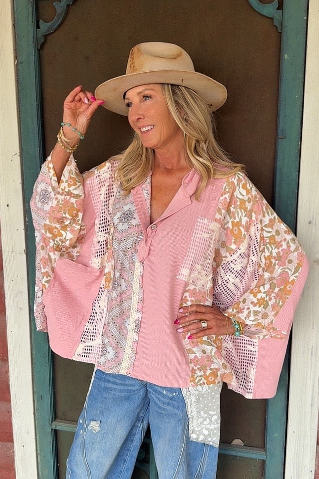 Blushing Breeze Pink Hooded Top