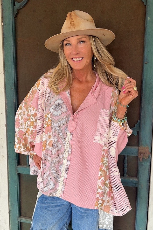Blushing Breeze Pink Hooded Top