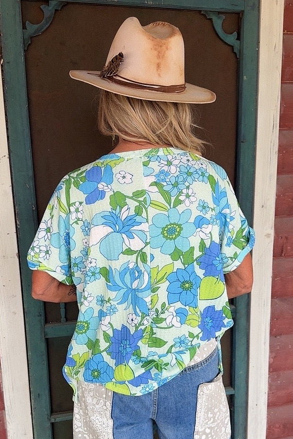 Summer Sherbet Sage Blouse