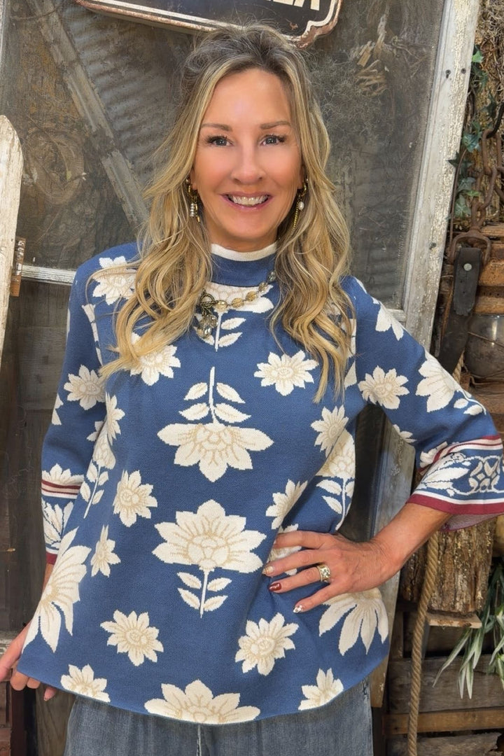 Indigo Lotus Woven Top