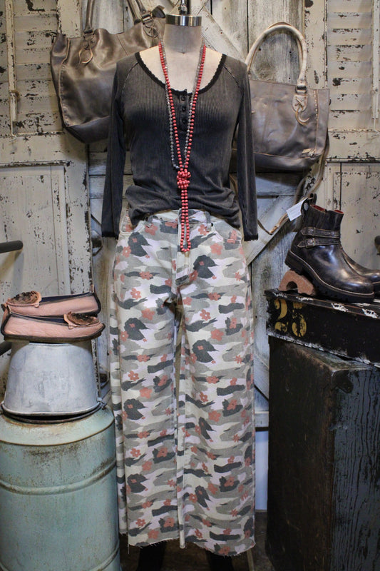 Wildflower Camo Wide Leg Pants