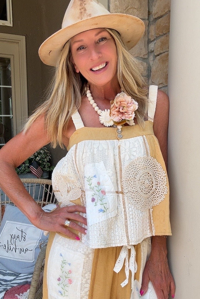 Honey Gold Cotton Crop Tank