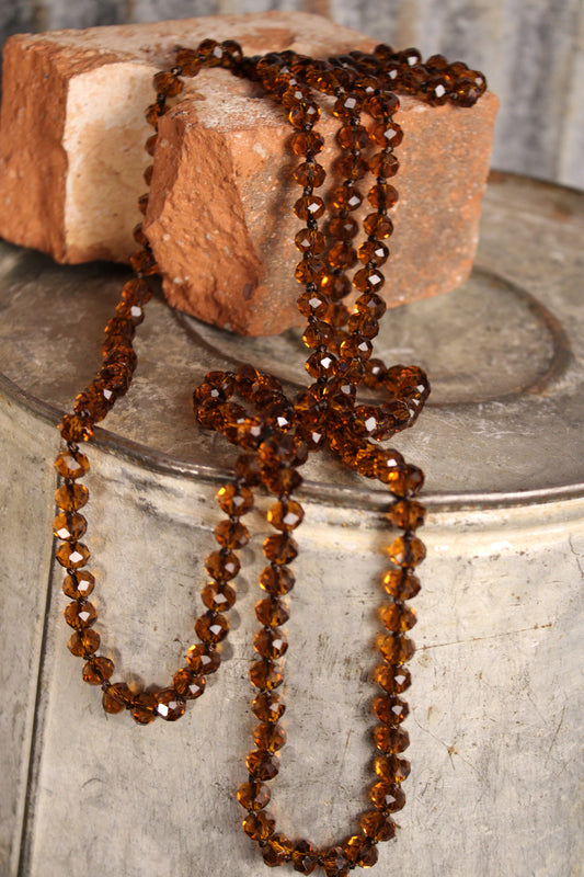 Sparkle And Shine Crystal Brown Necklace