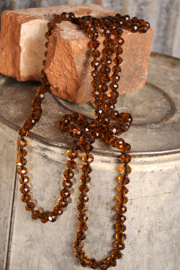Sparkle And Shine Crystal Brown Necklace
