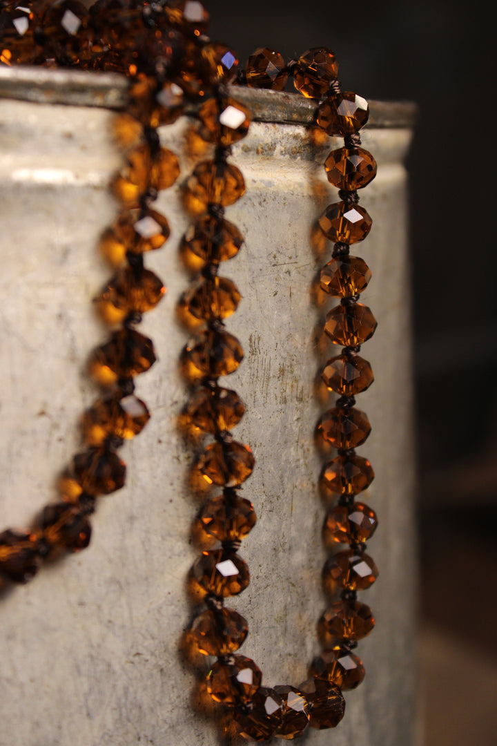 Sparkle And Shine Crystal Brown Necklace