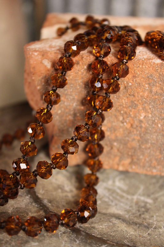 Sparkle And Shine Crystal Brown Necklace