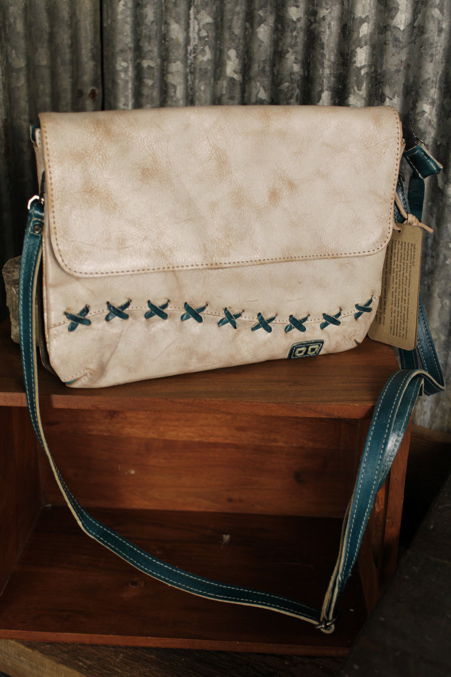 Bed|Stu Cleo Nectar Lux Arctic Teal Rustic Handbag