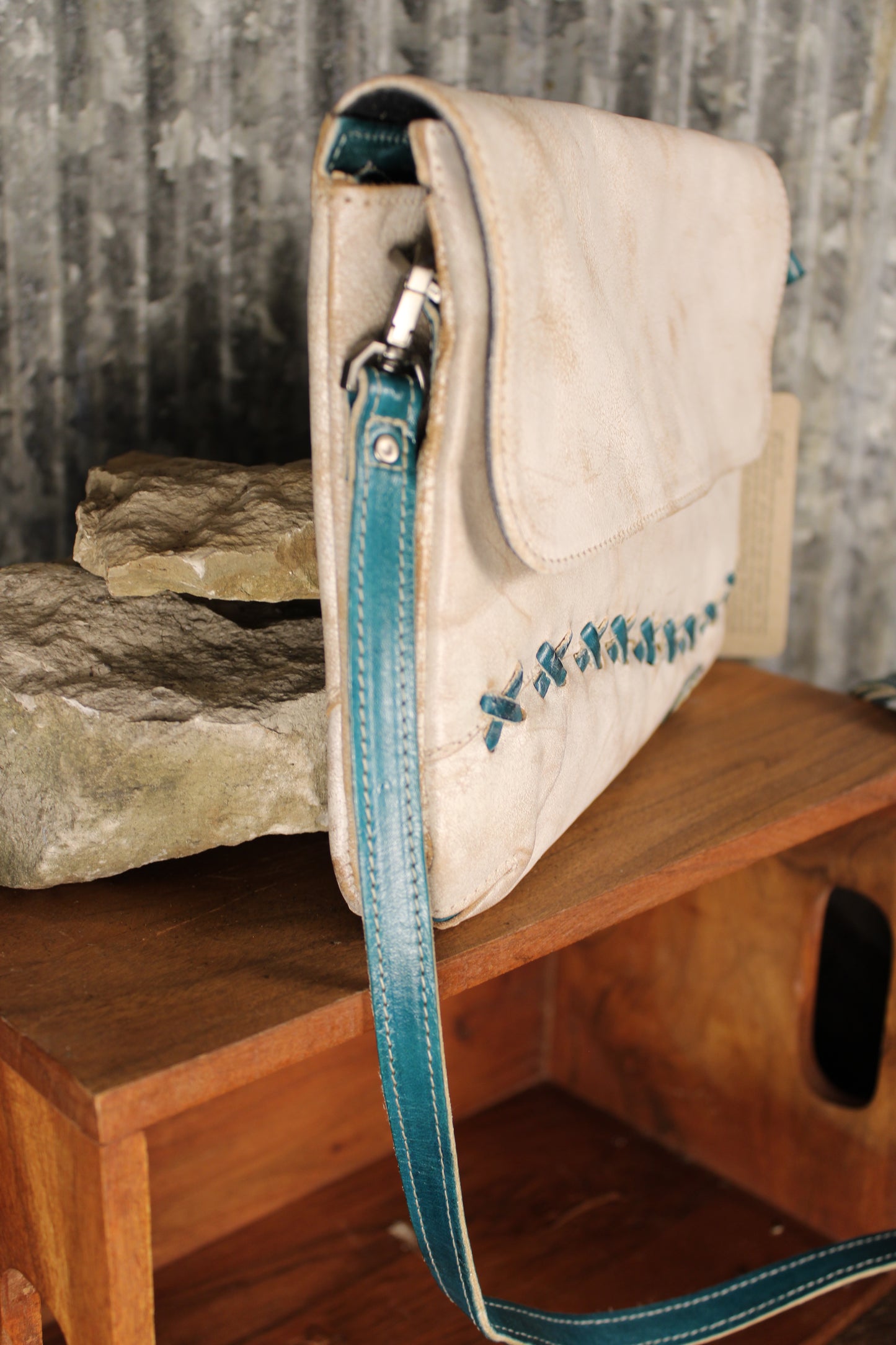 Bed|Stu Cleo Nectar Lux Arctic Teal Rustic Handbag