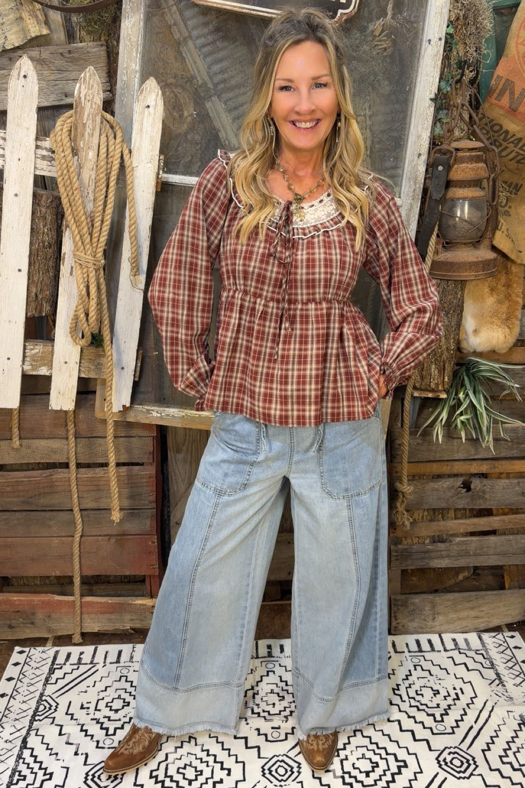 Thistlewood Plaid Blouse