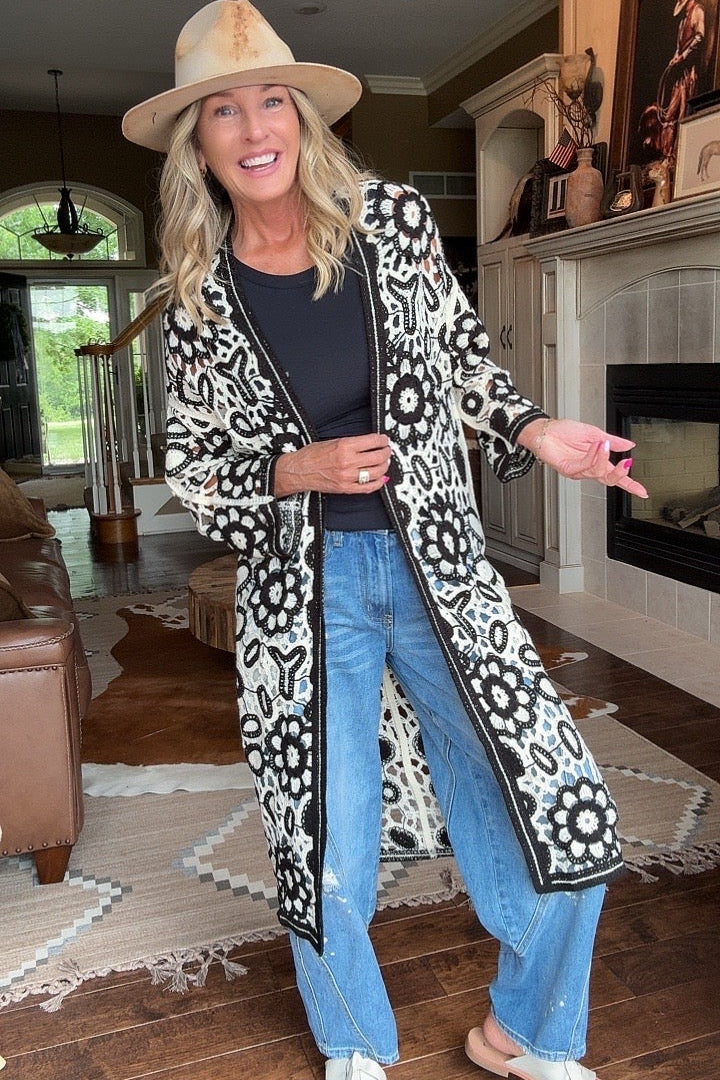 Onyx Edge Crochet Duster