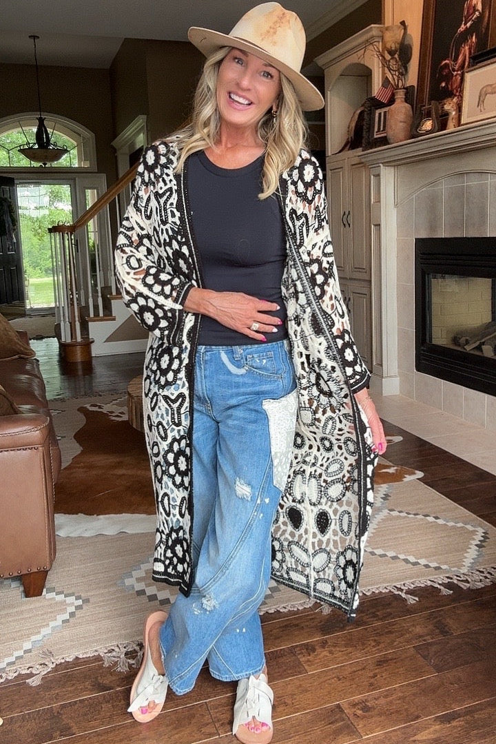 Onyx Edge Crochet Duster