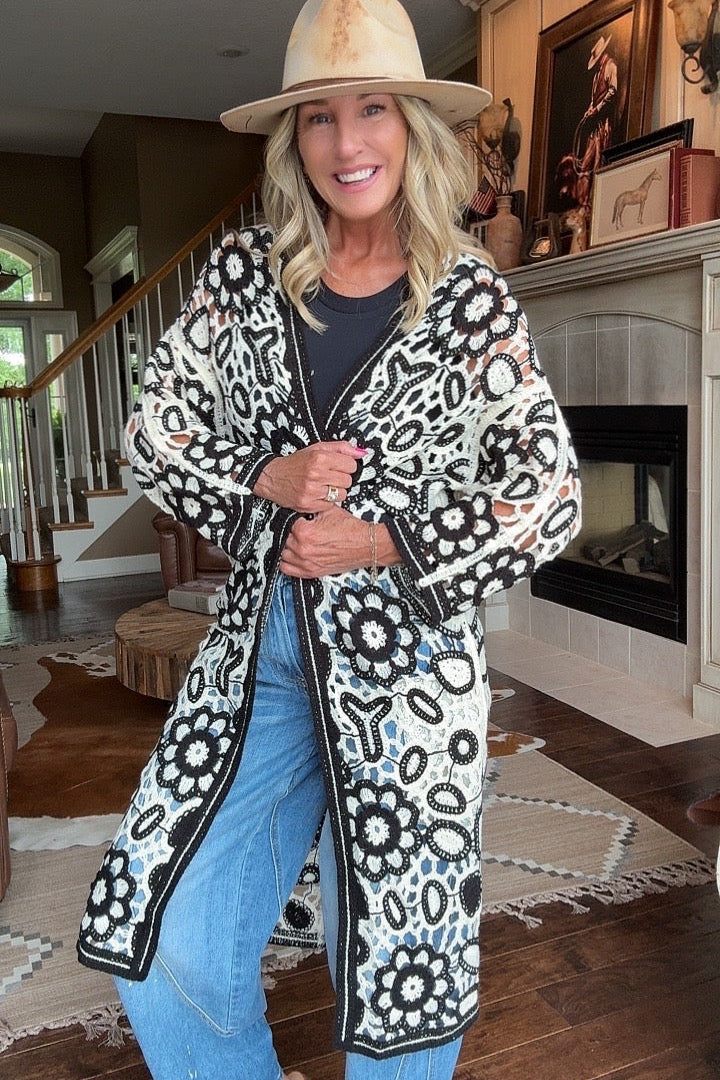 Onyx Edge Crochet Duster