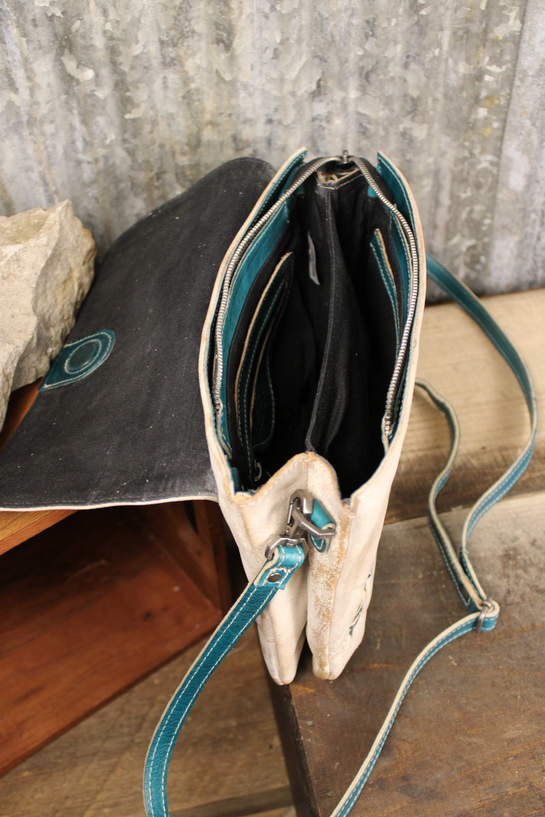 Bed|Stu Cleo Nectar Lux Arctic Teal Rustic Handbag