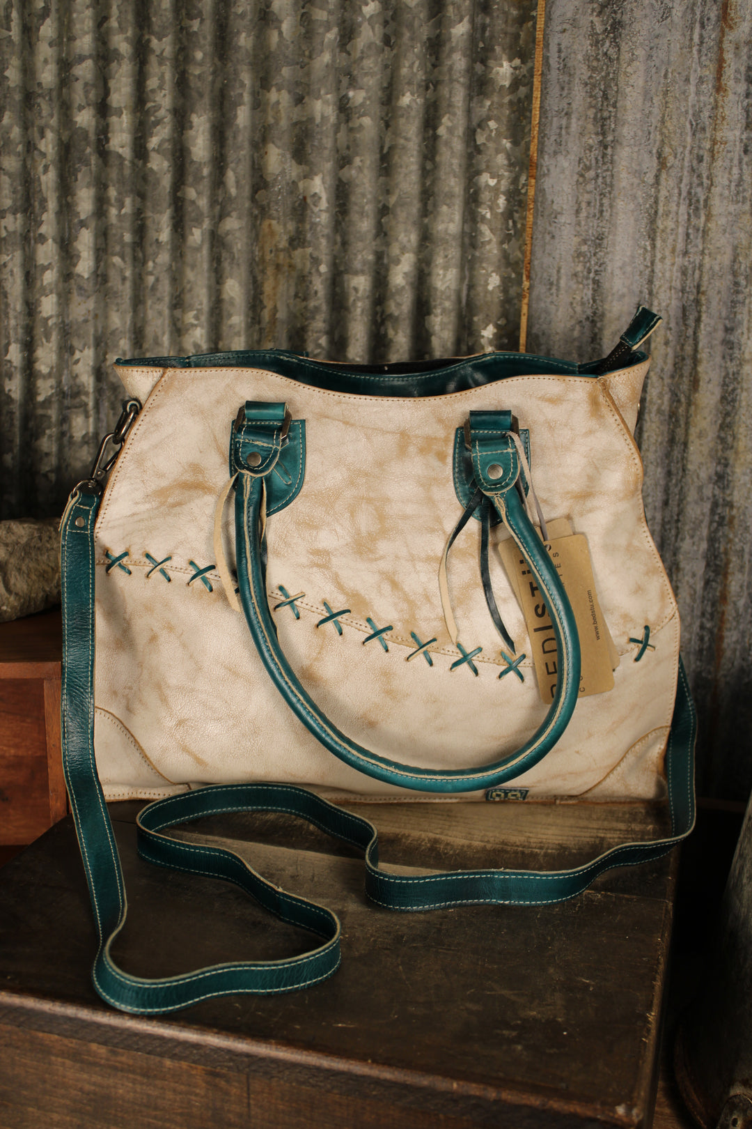 Bed|Stu Bruna Nectar Lux Arctic Teal Rustic Handbag