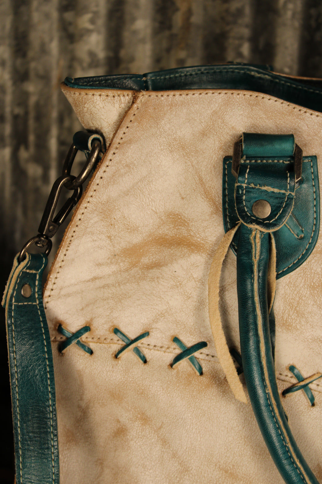 Bed|Stu Bruna Nectar Lux Arctic Teal Rustic Handbag