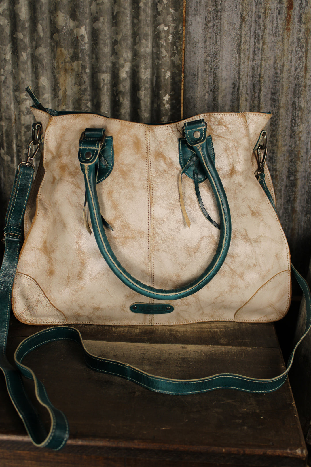Bed|Stu Bruna Nectar Lux Arctic Teal Rustic Handbag