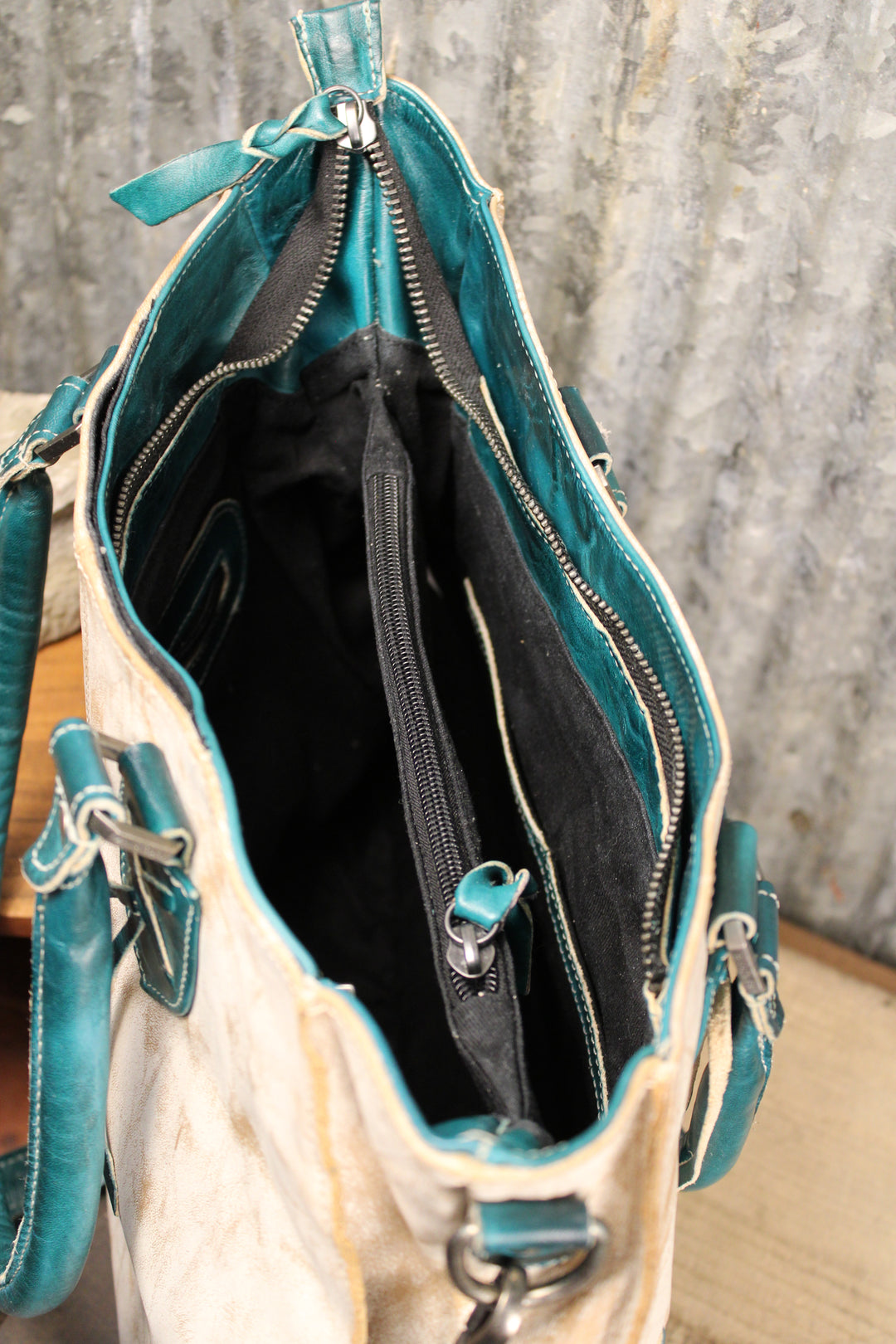 Bed|Stu Bruna Nectar Lux Arctic Teal Rustic Handbag
