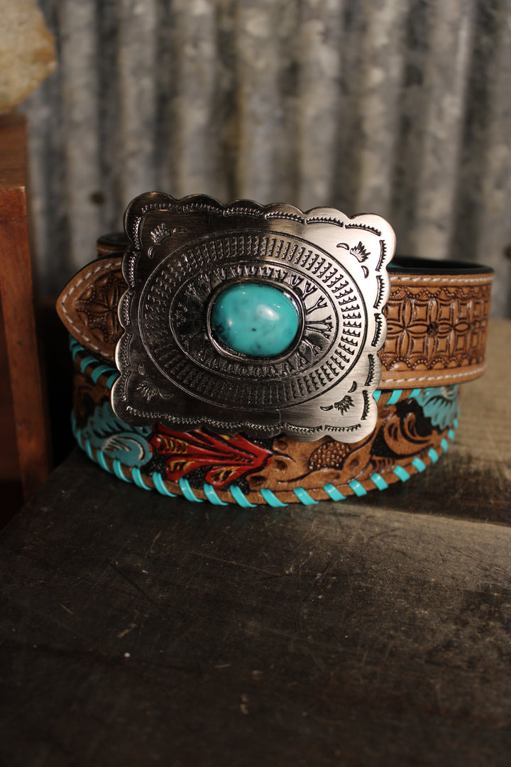 Tropical Forest Leather Belt