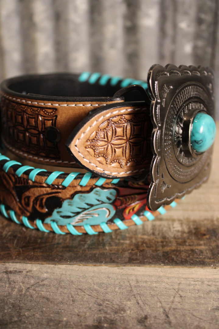 Tropical Forest Leather Belt