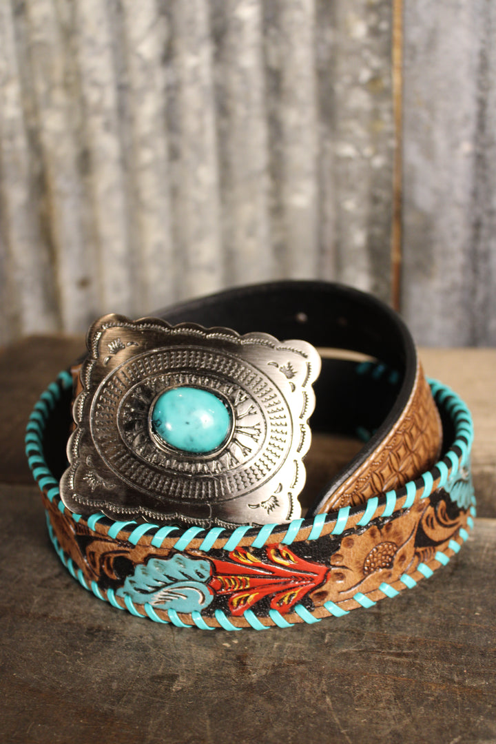 Tropical Forest Leather Belt