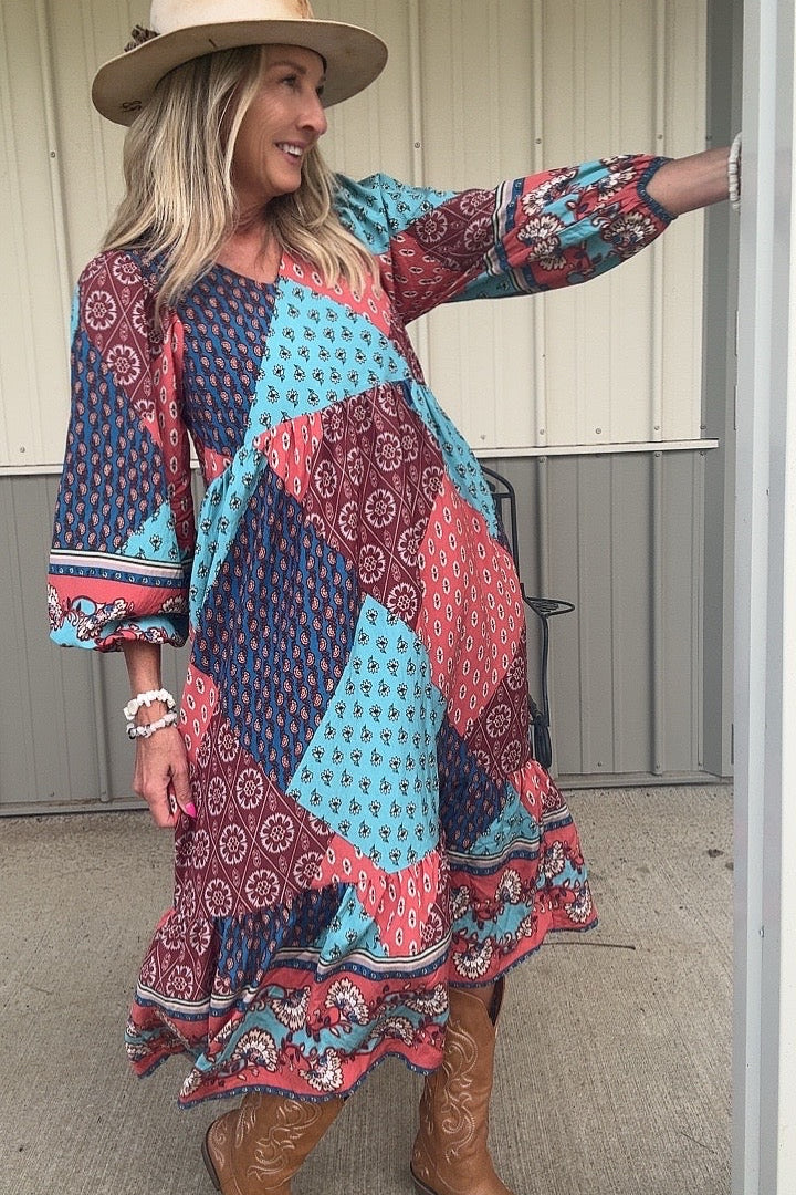 Ready For Fun Patchwork Dress