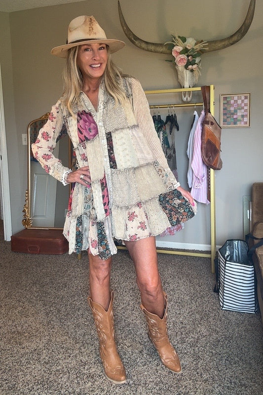 Nomad Stitch Latte Dress