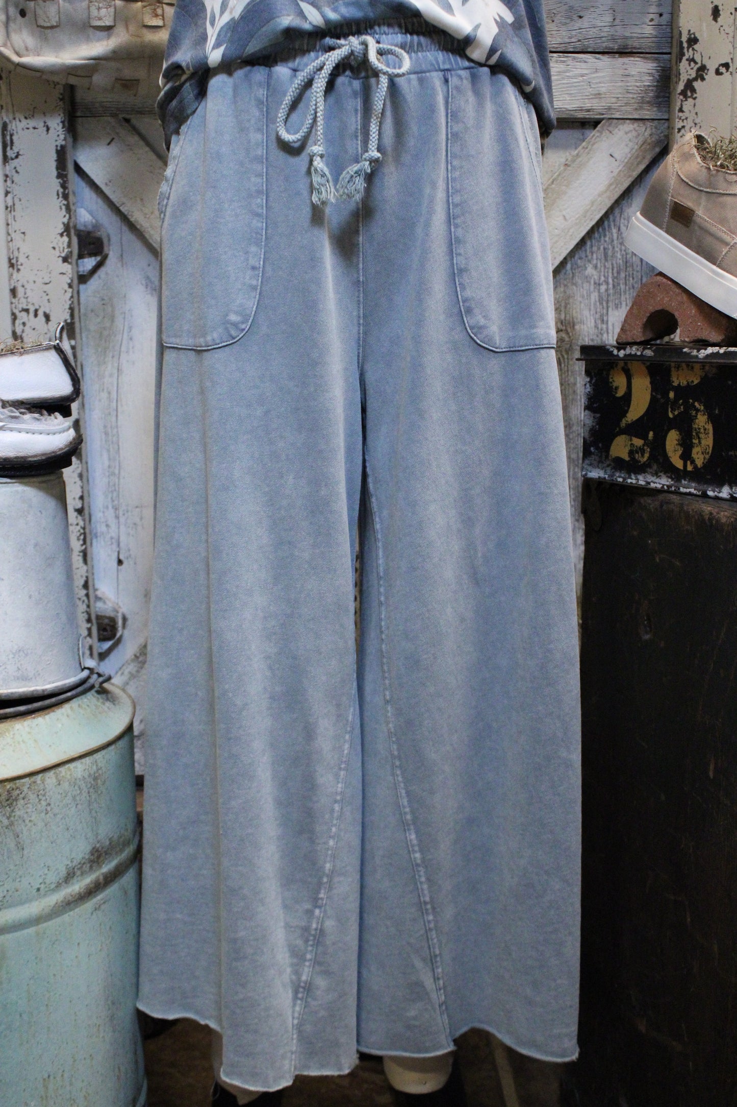 Kick Back Faded Teal Casual Pants