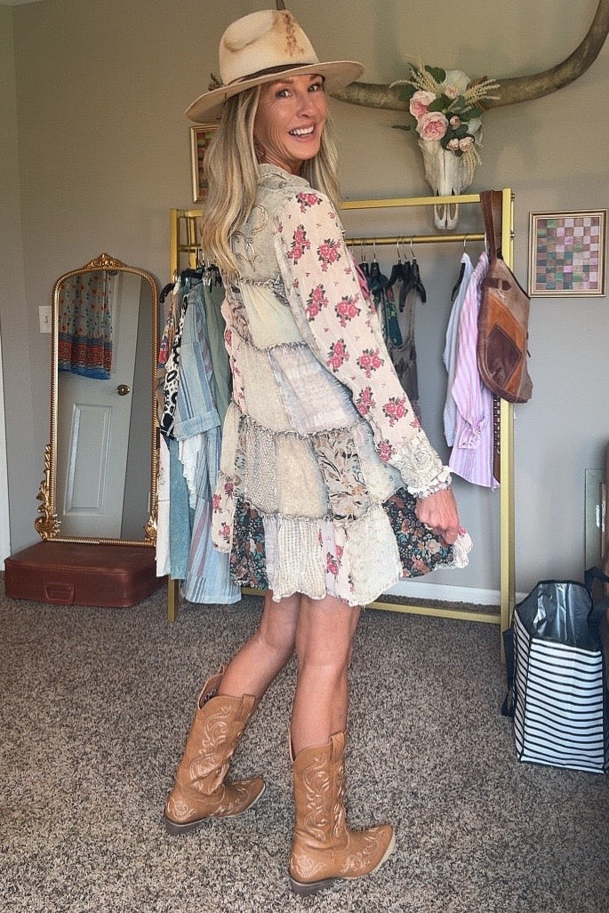Nomad Stitch Latte Dress