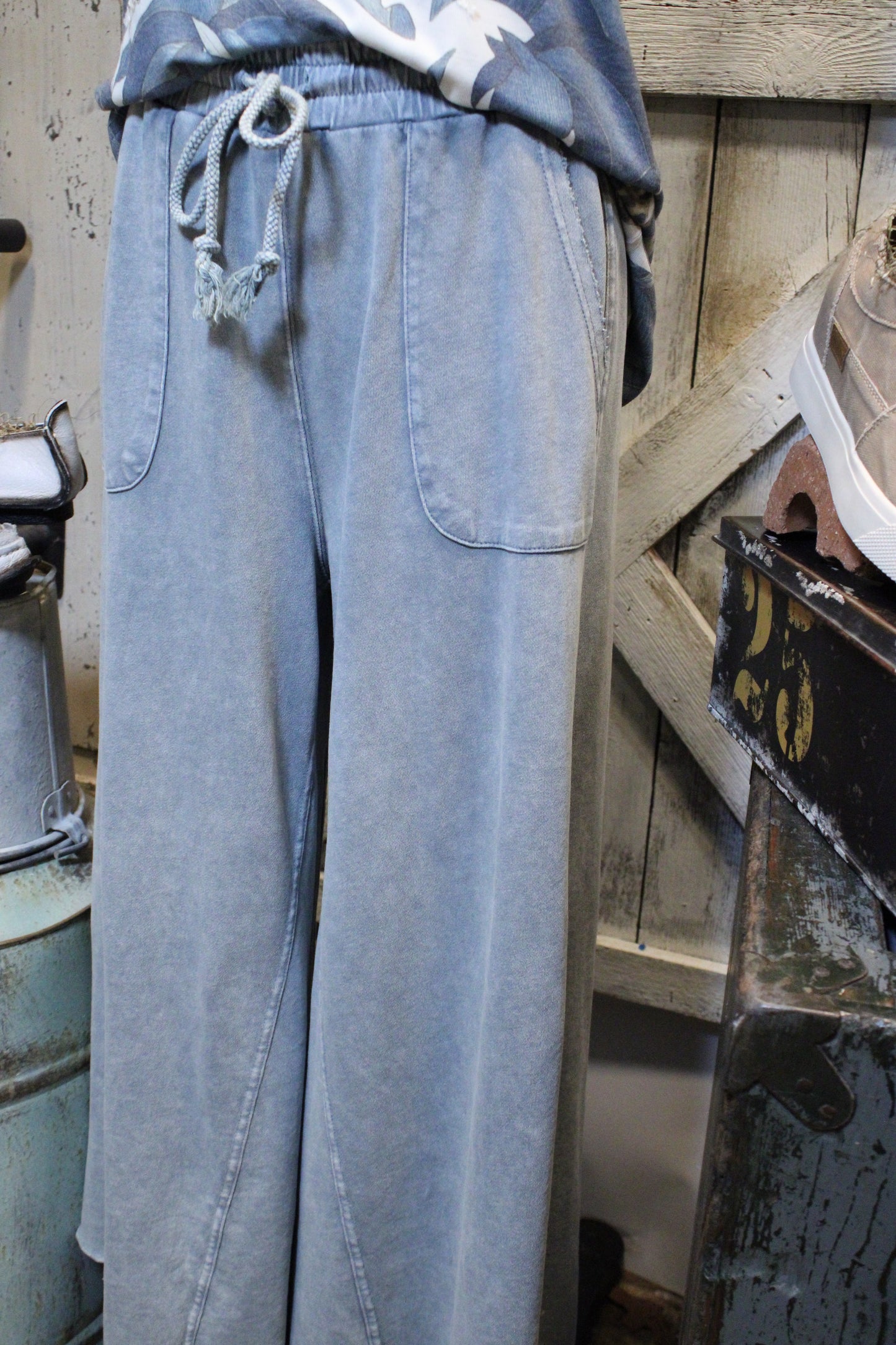 Kick Back Faded Teal Casual Pants