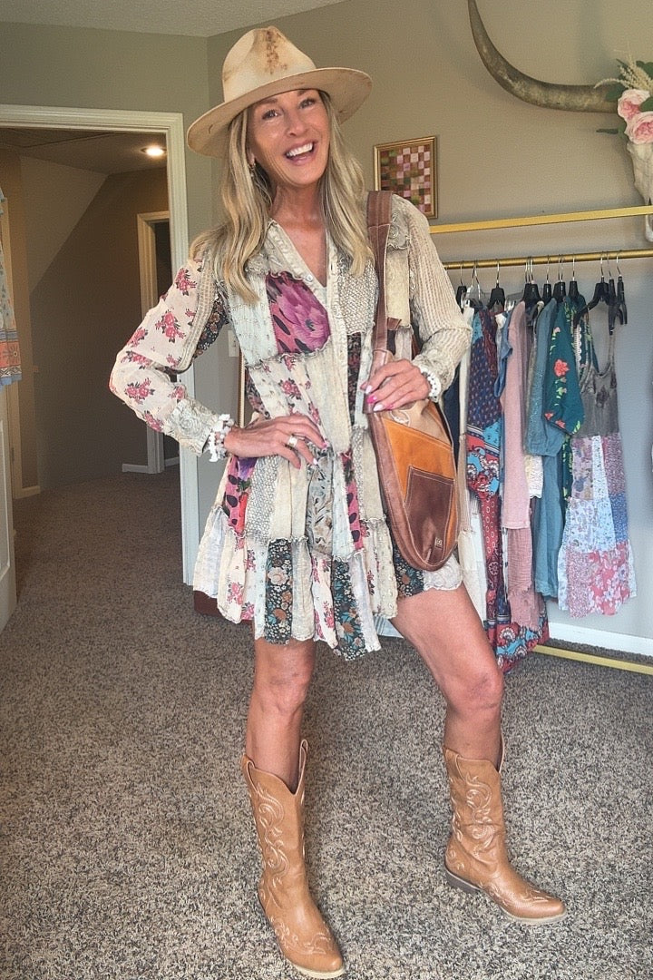 Nomad Stitch Latte Dress