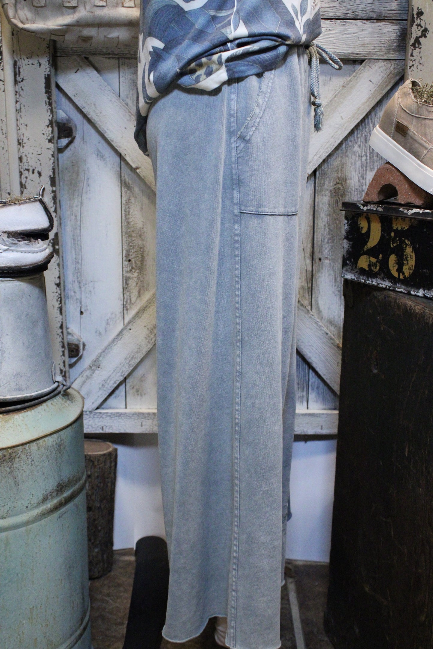 Kick Back Faded Teal Casual Pants