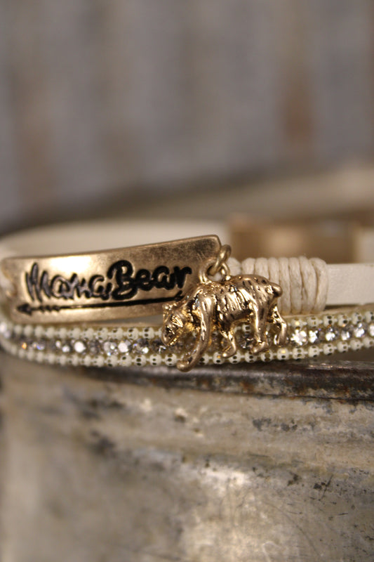 Mama Bear Rhinestone Bracelet