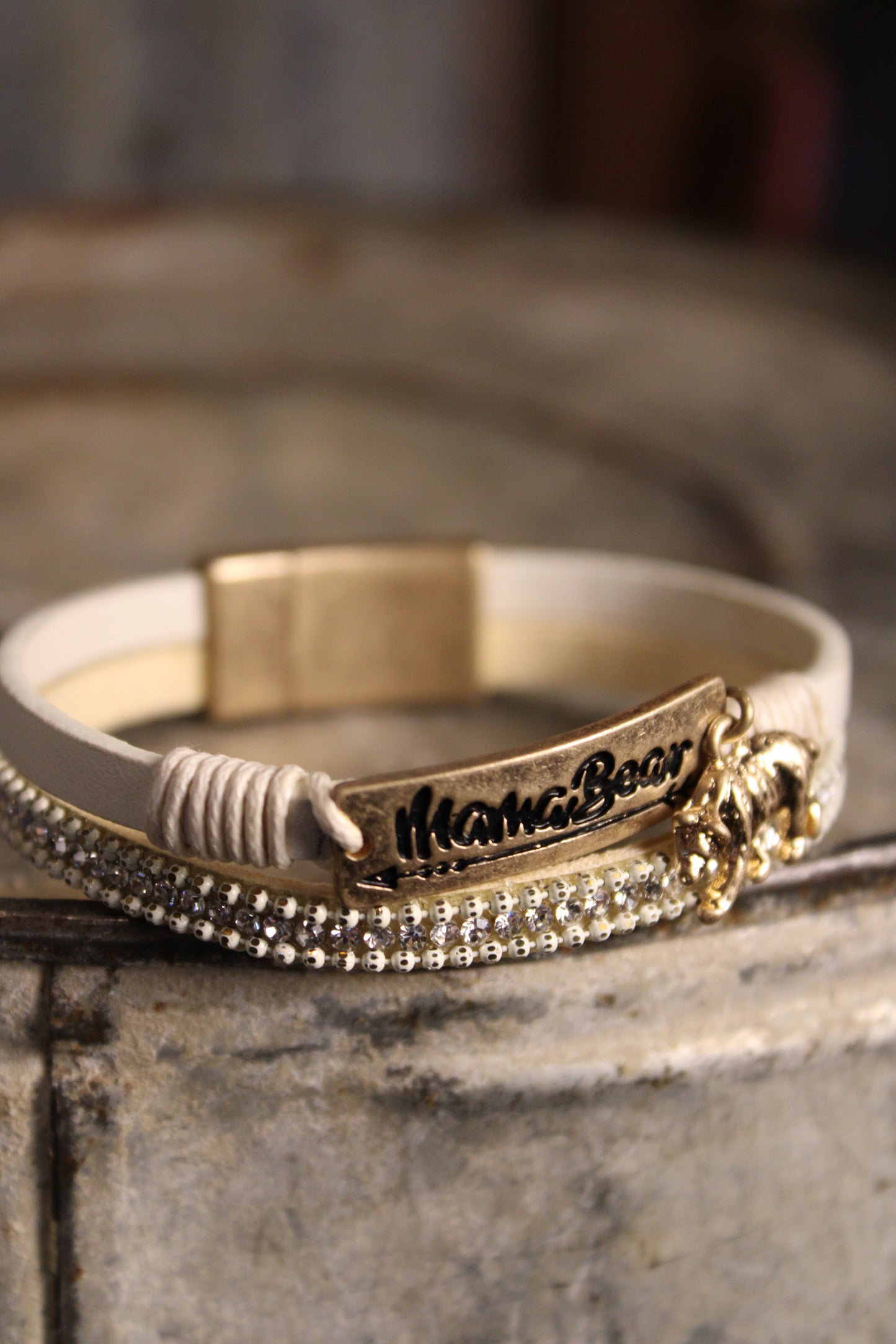 Mama Bear Rhinestone Bracelet