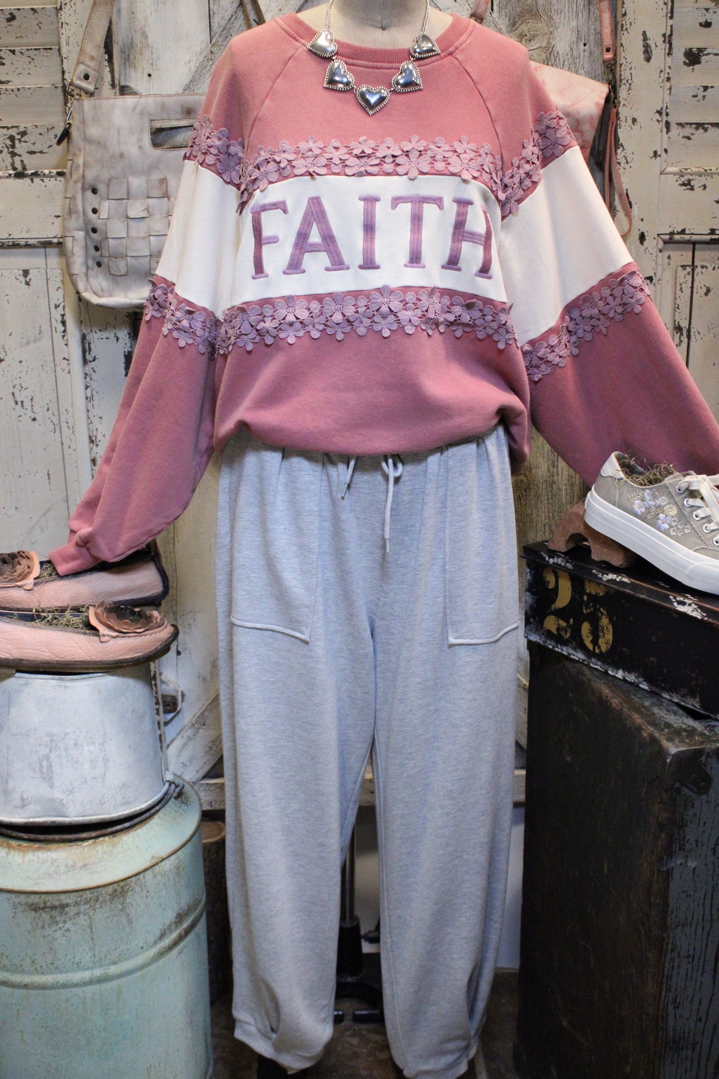 Faith Blooms Cotton Sweatshirt