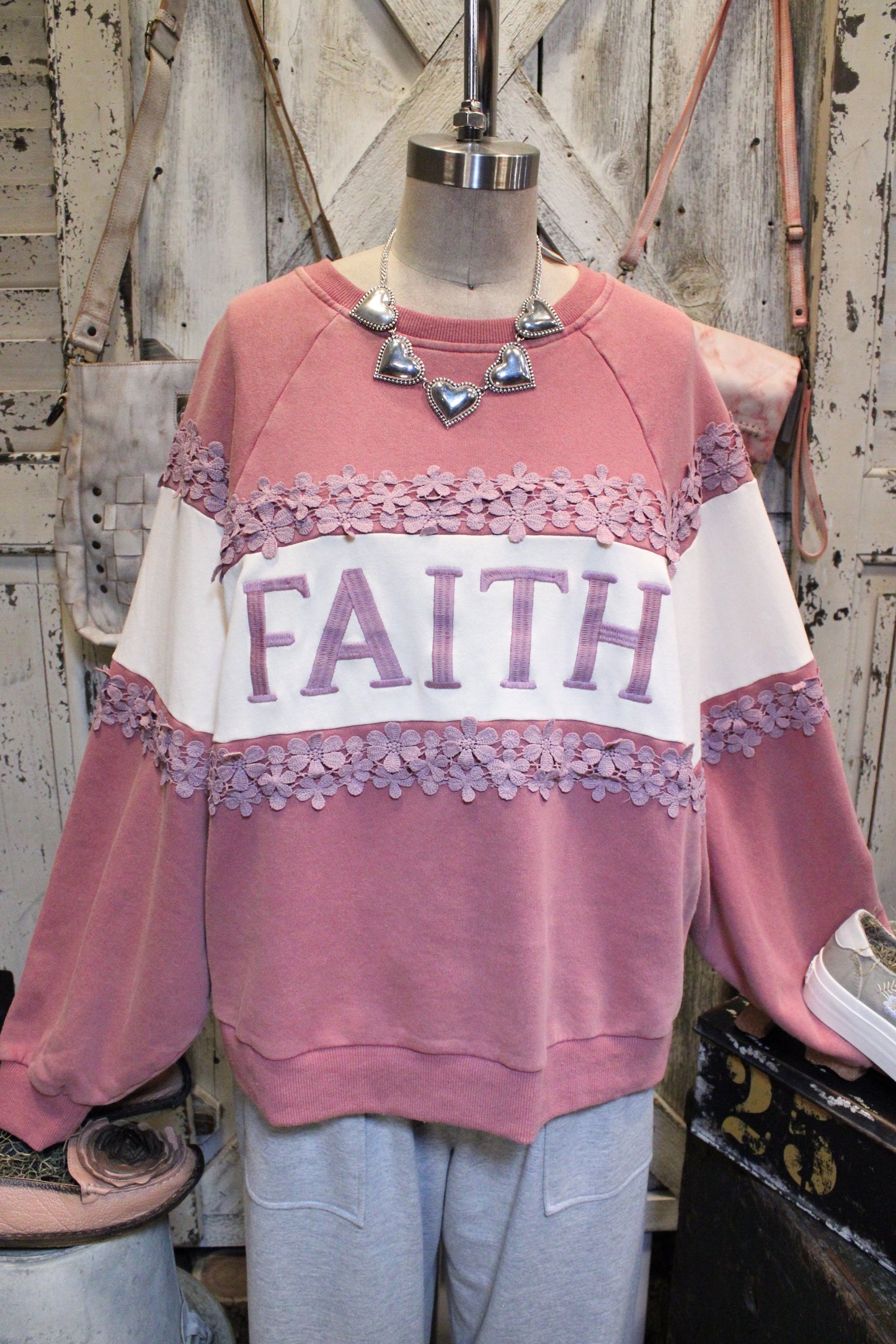 Faith Blooms Cotton Sweatshirt
