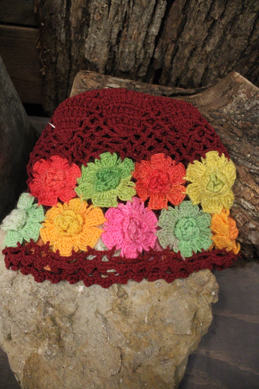 Crochet Away Hat Burgundy/Wine